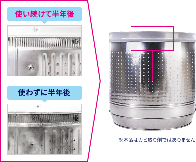 使い続けて半年後 使わずに半年後 ※本品はカビ取り剤ではありません